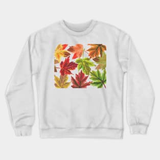 Cute Colorful Autumn Fall Green Orange Red Leaves Leaf Tropical Gift Crewneck Sweatshirt